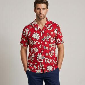 Ted Baker Camp Collar Greg Revere Floral Shirt Red Floral Regular fit 7